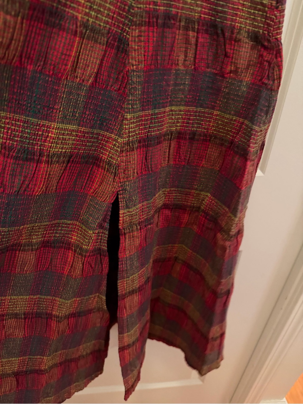 Free People Freya Strappy Plaid Midi Dress Cherry Medium NWT - Picture 9 of 16